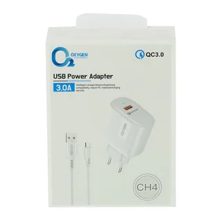 شارژر دیواری اکسیژن مدل CH4 به همراه کابل MicroUSB 101840218